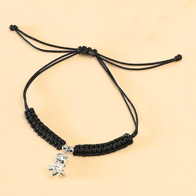 El Regalo Cute Rakhi for Brother- Fancy Tyrannosaurus Dinosaur Bracelet Rakhi for Bhai with Roli Chawal, Rakhi Message Card in Rakhi Gift Box (Black)