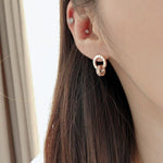 El Regalo Stainless Steel Ati Tarnish- NO RUST Earrings- Rose Gold Plated Stainless Steel Cute Stud Earrings for Women/Girls (Round Earrings)