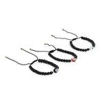 El Regalo 1 PC Evil Eye Black Beads Handwoven Adjustable Unisex Bracelet for Men/Women/Girls/Boys (White Evil Eye Bracelet)