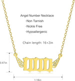 El Regalo Small Butterfly Wings Angel Number Necklace- Stainless Steel, Anti Tarnish, Angel Number Numerology Jewelry for Women & Girls (Angel Number 000)