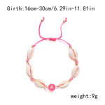 El Regalo Womens 1PC Bohemian Sunflower Cawrie Shell Anklet- Trendy 1 Leg Thread Adjustable Anklet with Pretty Flower Charms (Pink)