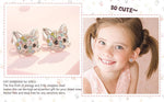 El Regalo Cute Multi-Color Crystal Cat Stud Earrings for Kids/Girls/Women- Silver-Plated Kitten Face Jewellery with Sparkly Rhinestones - Gift for Cat Lovers