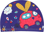 El Regalo 2 PCs Swim Cap Kids/Toddlers, Comfortable Breathable Polyester Fabric Swimming Caps Cute Cartoon Dolphin, Shark, Owl, Mermaid Fairy, Unicorn, Giraffe Swim Caps (Yellow Dolphin & Car)
