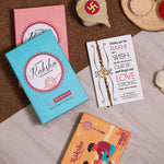 El Regalo Auspicious OM Rakhi Brother- Designer Hand Braided OM Bracelet Rakhi with Roli Chawal Shagun, Message Card in Rakhi Gift Box (Golden Brown)