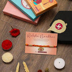 El Regalo 1 PC Moli Rakhi for Bhaiya - Rakshabandhan Moli Charms Rakhi with Message Card & Roli Chawal Shagun in Rakhi Box (Evil Eye Moli Rakhi-2)