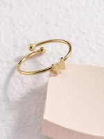 El Regalo 1PC Cute Stainless Steel Butterfly Ring- Anti Tarnish, Adjustable Butterfly Finger Rings for Girls & Women (Gold)