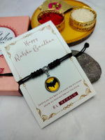 El Regalo 1PC Superhero Kids Rakhi- Fun Kids Bracelet Rakhi with Roli Chawal, Rakhi Message Card in Rakhi Gift Box for Little Bro/Sister/Niece or Nephew (Batman Black Rakhi)