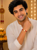 El Regalo Red Ethnic Rakhi Dori Unisex Rakhi-Adults - P letter