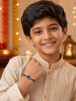 El Regalo 1PC Elephant Evil Eye Rakhi for Brother with & Message Card in Rakhi Gift Box- Rakhi for Brother/Bhabhi/Niece or Nephew (Dark Blue Elephant Rakhi)