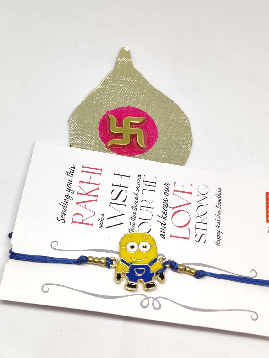 El Regalo Kids Rakhis- beautiful Kids Rakhis for Little Brother/Niece/Nephew Kids Rakhis with Cartoon Characters- for Kids/Babies/Toddlers (Minion Rakhi)