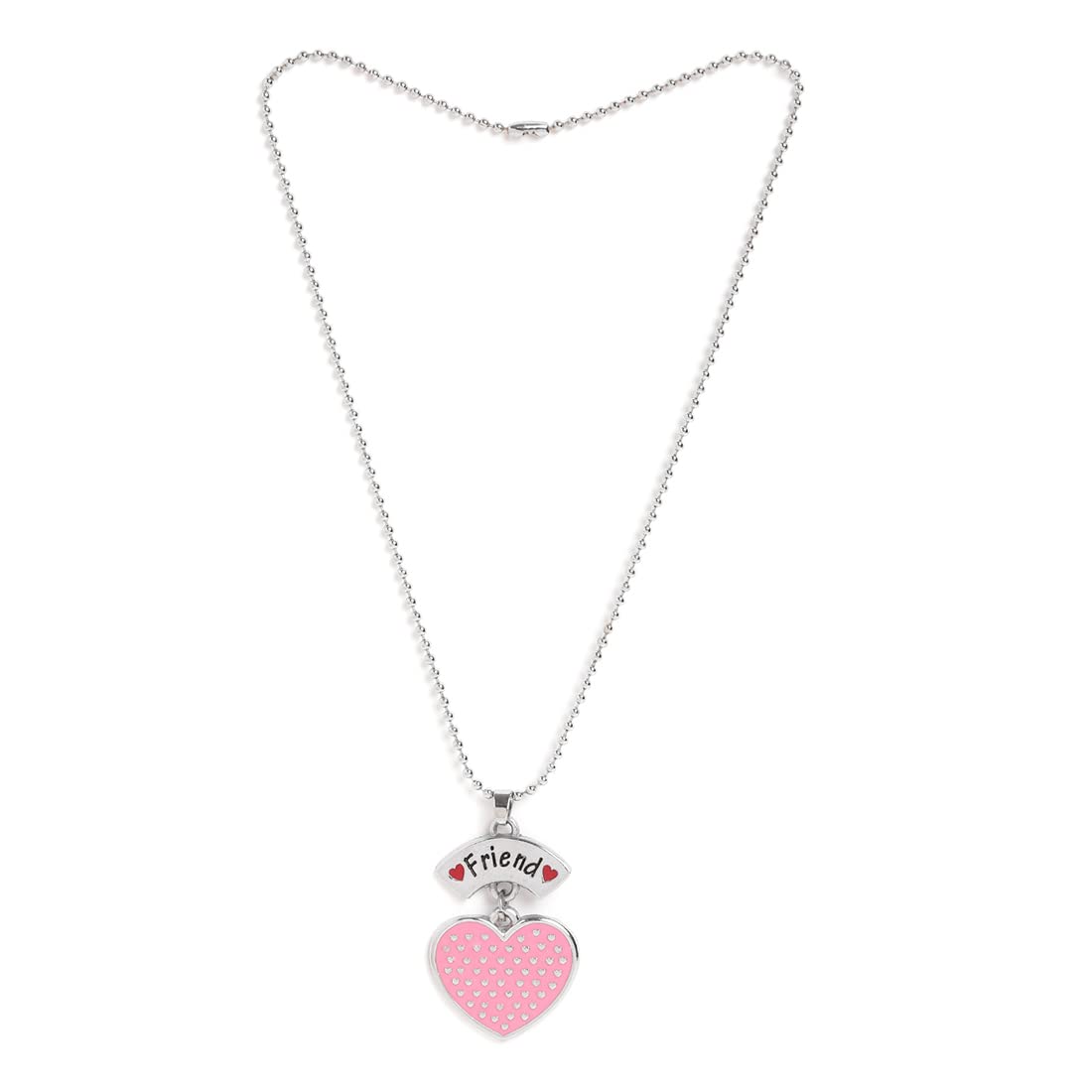El Regalo 2 PCs Best Friend BFF Enamel Hearts Unisex Pendant Necklaces Set for Kids/Girls/Boys/Besties/Soul Sisters (Option-2)