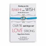 El Regalo 1 PC Evil Eye Nazaria Rakhi for Brother- Rakhi Gift Box with 1 PC Rakhi, Shagun Pack & Rakhi Message Card in Gift Box - Rakhi for Bhai/Bhabhi/Bhatija/Bhatiji (Sky Evil Eye Rakhi)