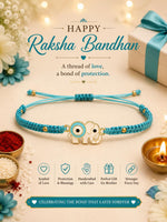 El Regalo 2PCs Rakhis for Brother- Evil Eye Rakhi Combo Set with 2 Rakhis, shagun Pack, Rakhi Message Card in Rakhi Gift Box (Option-5)