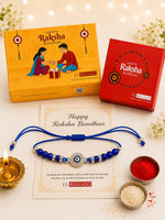 El Regalo Evil Eye CZ LOVE Bracelet Rakhi for Brother