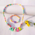 El Regalo Kids/Girls Candy Colors Beads Jewelry Set | Multi Colored Acrylic Beads Necklace & Bracelet Set