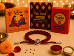 El Regalo Braided Superhero Charm Bracelet Rakhi for Kids & Teen Brothers- Star Emblem - Maroon