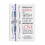 El Regalo 1PC Evil Eye Rakhi for Bhai/Bhabhi/Bhai/Bhatija/Bhatiji- Fancy Evil Eye Rakhi with Roli Chanwal, Rakhi Card in Rakhi Gift Box (Option-5)