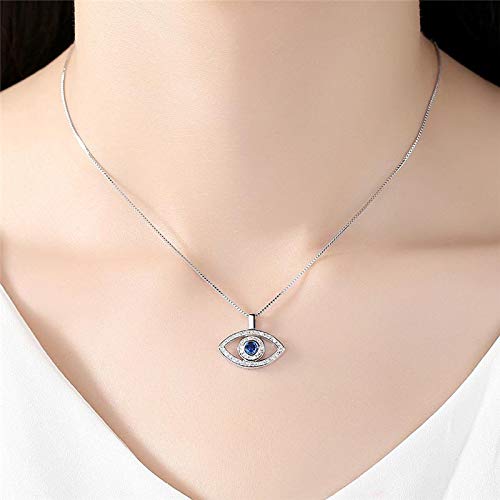 El Regalo Women & Girls Blue Evil Eye Pendant Necklace | Luxury Crystal CZ Evil Necklace Jewelry | Third Eye Zircon Fashion Necklace