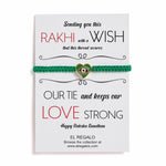 El Regalo 1 PC Heart Evil Eye Nazaria Rakhi for Brother- 1 PC Rakhi, Shagun Pack & Rakhi Message Card in Gift Box - Rakhi for Bhai/Bhabhi/Bhatija/Bhatiji (Green Heart Evil Eye)