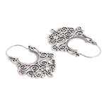 El Regalo 2 Pairs Bohemian Carved Filigree Hoop Earrings Combo for Girls & Women (Option-1)