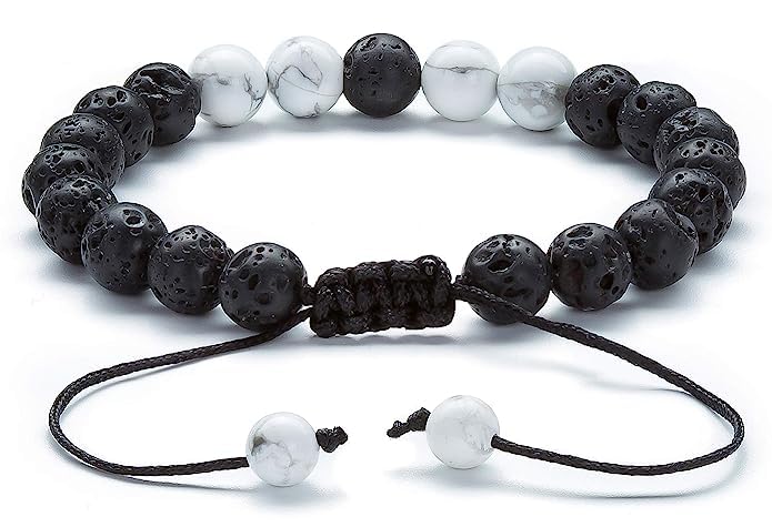 El Regalo Natural Stones Bracelet Rakhi for Brother- Handmade Rakhi with Roli Chawal Shagun, Message Card in Rakhi Gift box for Bhaiya/Bhai/Brother (Option-8)