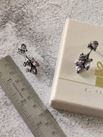 El Regalo 925 Silver Plated Vintage Stones Stud Earrings for Women & Girls (Silky Pink)