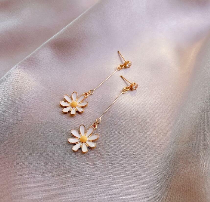 El Regalo 1 Pair Daisy Flower Earrings for Girls & Women- Cute Flower Earrings (Style- 6)
