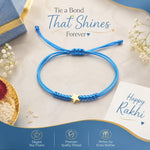 El Regalo Elegant Star Bracelet Rakhi for Brother - Minimalist Adjustable Thread Rakhi, Modern Raksha Bandhan Bracelet for Men, Boys & Bhai - Eco-Friendly Sacred Thread (Blue)