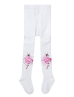 El Regalo Kids Girls Baby Ballet Dance Princess Tights Stockings Pantyhose | 1 pair | Princess Cotton Legging Stocking Pants Socks (White Medium (4-6 Years))