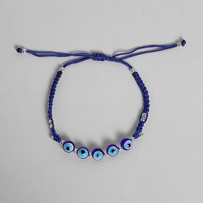 El Regalo Designer Evil Eye Rakhi Set for Brother & Bhabhi- Bhaiya Bhabhi Lumba/Luma Rakhi Set with Roli Chawal, Message Card in Gift Box