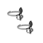 El Regalo Toe Rings Combo | Oxidized German Silver Toe Rings Sets with Stones (2 Pairs) for Women (Cobra Toe Rings Combo)
