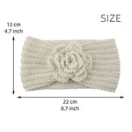 El Regalo 1 PC Knitted Flower Headwrap/Headband | Ear Warmer Hair Muffs Band for Girls & Women | Winter Designer Unisex Ear Warmer Headbands (Red)