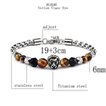 El Regalo Mens Rakhi for Bhai- Lion Stainless Steel Bracelet Rakhi with Faceted Semi Precious Stones - Natural Healing for Brother/Nephew/Bhatija (Option-2)