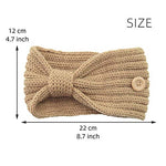 El Regalo 1 PC Knitted Winter Twist Woolen Warm Headband with Buttons for Face Mask Cover | Cold Weather Hair Accessories Head Wrap | Winter Headbands for Women & Men (Pink)