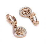 El Regalo Stainless Steel Ati Tarnish- NO RUST Earrings- Rose Gold Plated Stainless Steel Cute Stud Earrings for Women/Girls (Tree of Life Earrings)