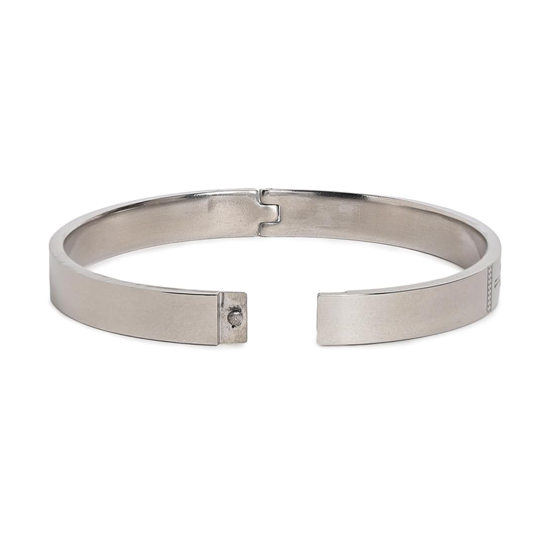 El Regalo 1 PC OM Trident Engraved Bracelet Rakhi for Brother - Designer Stainless Steel Anti Tarnish OM Rakhi with Roli Chawal, Rakhi Message Card in Rakhi Gift Box (Silver)