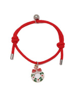 EL REGALO Christmas Unisex Kids 2 Red White Wraparound Bracelet