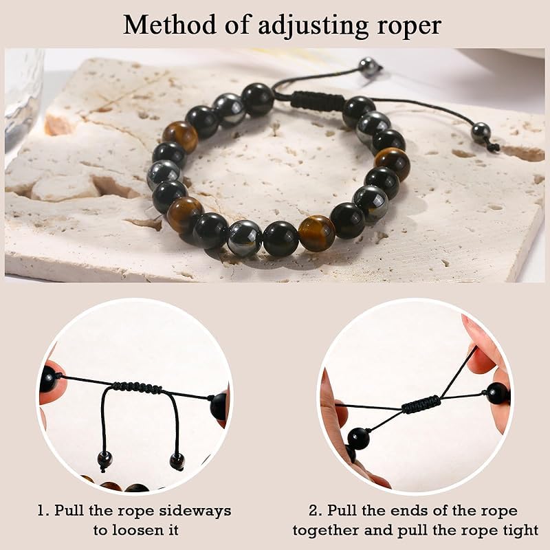 El Regalo "To My Brother Bracelet Rakhi for Bhai- Natural Beads Tripple Protection Handmade Bracelet Rakhi with Message Card, Roli Chawal in Rakhi Box