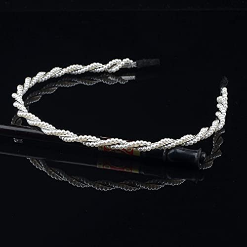 El Regalo 2 PCs Pearl Beads Hair Band Headband for Kids, Girls and women | Bridal Fancy Wedding Party Pearls Hairbands (Option- 3)