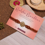 El Regalo 1PC Chakra Rakhi for Brother- Designer Chakra Reiki Healing Symbols Hand Braided Rakhi with shagun, Rakhi Card in Gift Box for Bhaiya/Bhabhi/Niece/Nephew (Sacral Chakra)