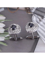 El Regalo Luxury Zircon Crystal Cufflinks | Cuff Links Sleeve Button for Women Men Shirts Dress Suits