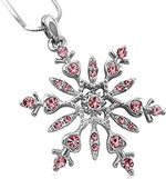 El Regalo Frozn Snowflake Crystal Necklace for Kids/Girls & Women- Crystals Snowflake Pendant Fashion Necklace