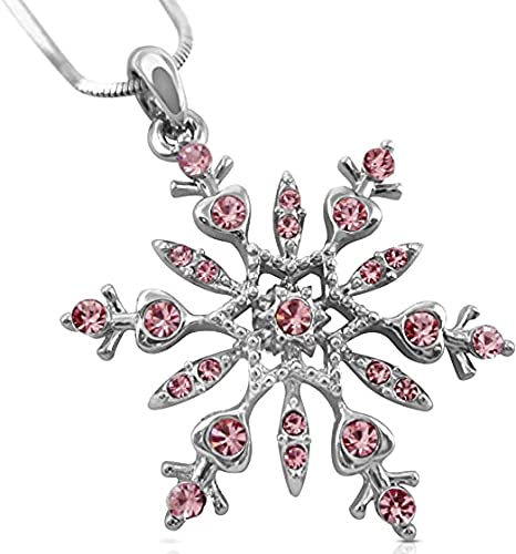 El Regalo Frozn Snowflake Crystal Necklace for Kids/Girls & Women- Crystals Snowflake Pendant Fashion Necklace