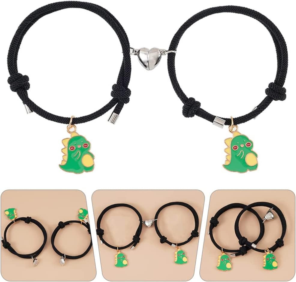 El Regalo 2PCs Cute Kids Dinosaur Magnetic Heart Rakhi Combo Sets- Fancy Rakhi for Brother/Sister/Niece or Nephew with Roli Chwal, Rakhi Message Card in Rakhi Box for Babies/Toddlers/Kids