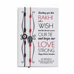 El Regalo 2PCs Evil Eye Rakhi Combo Set for Bhai-Bhabhi or Bhai-Bhatija/Bhatiji- 2 Evil Eye Rakhis with Roli Chanwal, Rakhi Card in Rakhi Gift Box (Option-1)