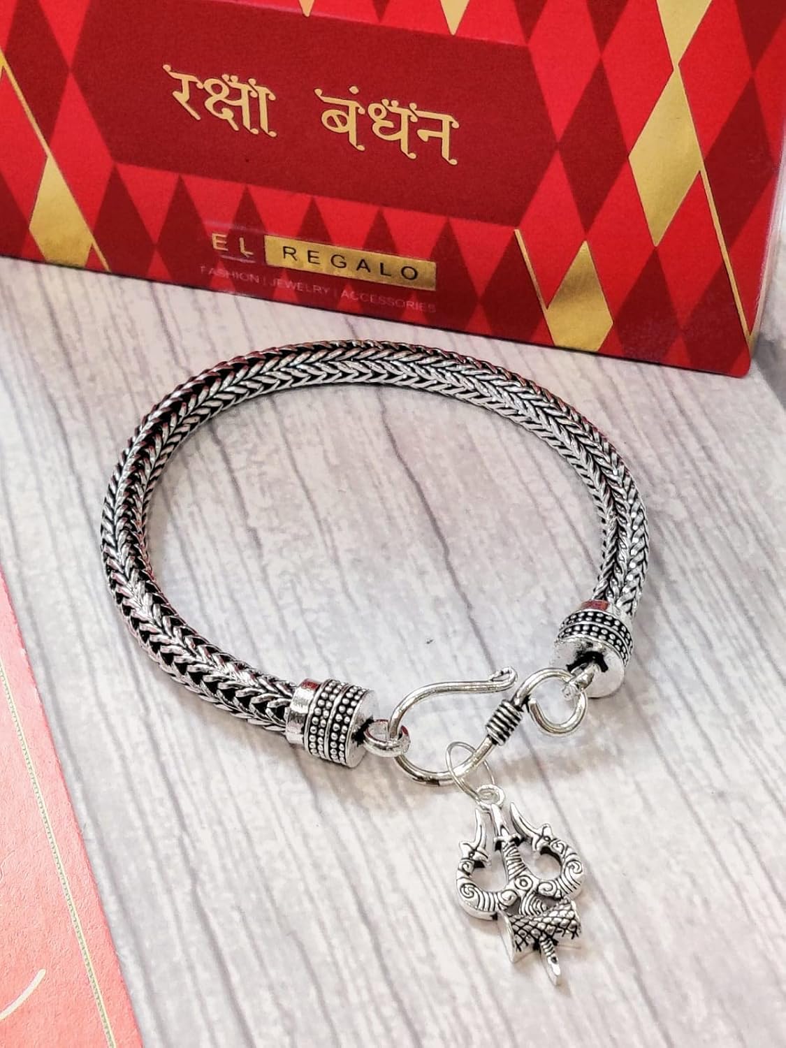 El Regalo Trident Rakhi for Brother - Rakhi for Bhaiya with shagun, Rakhi Message Card in Rakhi Box for Brother/Bhai