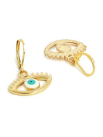 El Regalo 2 Pairs Fashion Evil Eye Enameled Golden Earrings for Girls & Women - Dainty Evil Eye Hypoallergenic Cute Earrings for Girls & Women (Option- 2)