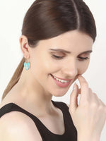 El Regalo 1 Pair Heart Evil Eye Enameled Hook Earrings - Dainty Evil Eye Hypoallergenic Heart Earrings for Girls & Women (Light Blue Heart Evil Eye)