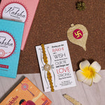 El Regalo 1PC Chakra Rakhi for Brother- Designer Chakra Reiki Healing Symbols Hand Braided Rakhi with shagun, Rakhi Card in Gift Box for Bhaiya/Bhabhi/Niece/Nephew (Solar Plexus Chakra)