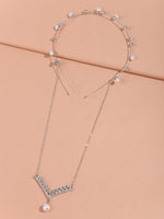 El Regalo Fancy Tiara Pearl Tassel Hairband- Pearl, Rhinestone Crystals Bridal Hairband for Girls & Women